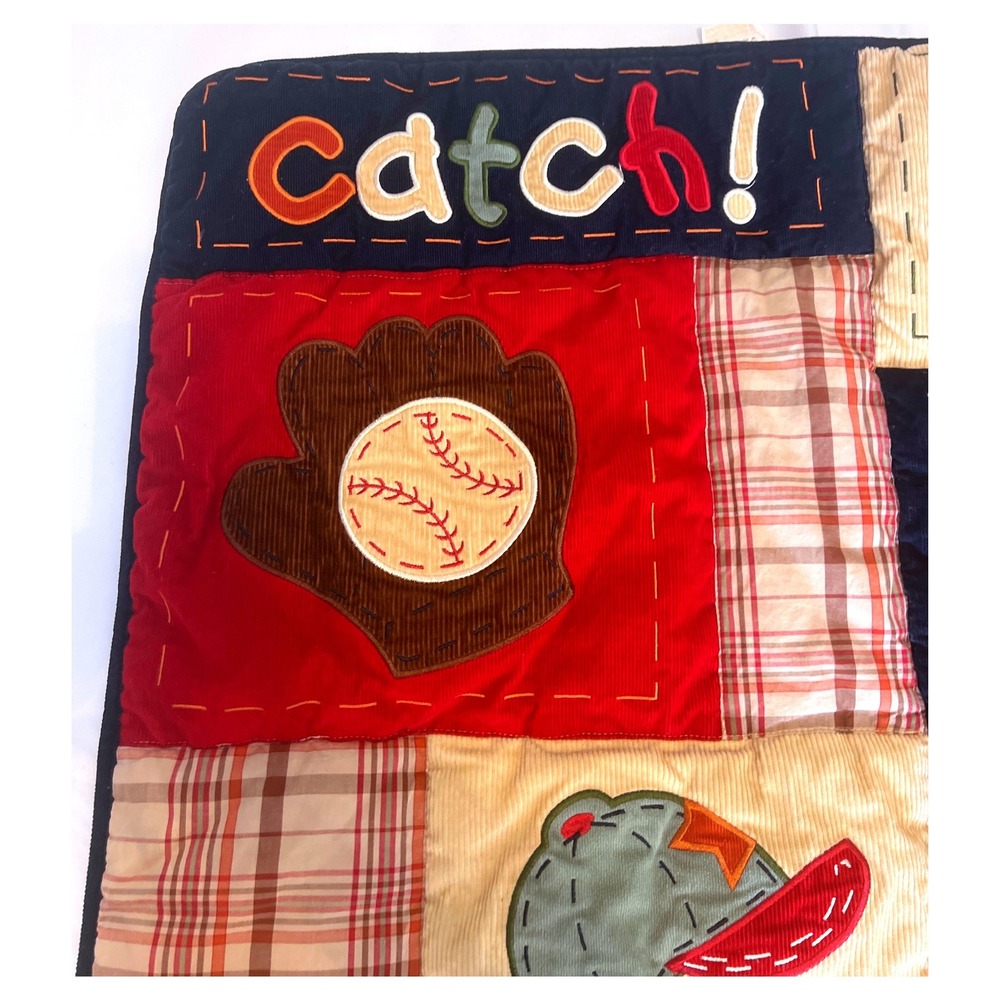 Kids Sports Patchwork Quilt Corduroy Plaid Blanket, Baseball, Football ,Soccer - Picture 3 of 16